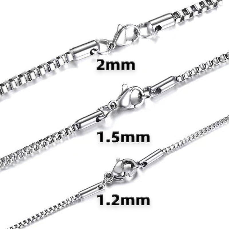Stainless Steel Box Chain Necklace view 13