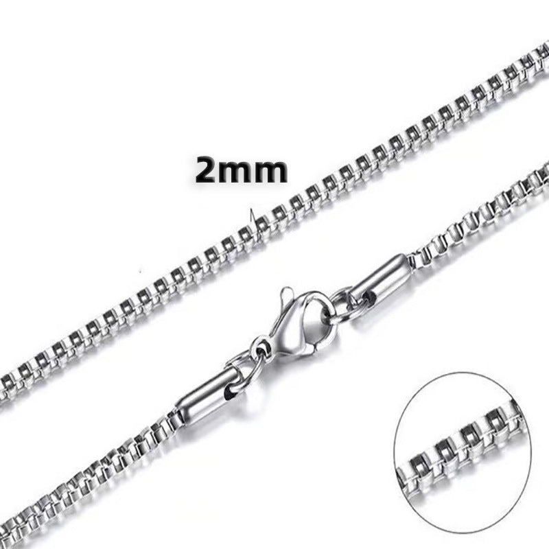 Stainless Steel Box Chain Necklace view 15