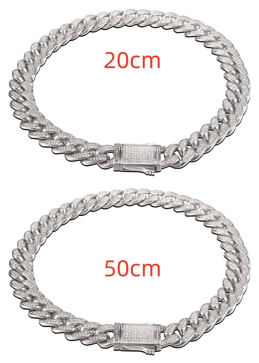 Cuban Link Chain with Pave Clasp view 19