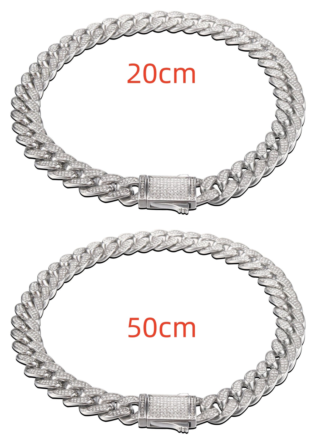 Cuban Link Chain with Pave Clasp view 19