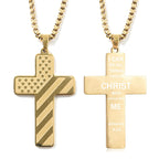 Flag Pattern Cross Pendant Necklace view 9