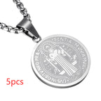 Saint Benedict Medallion Box Chain Necklace view 9