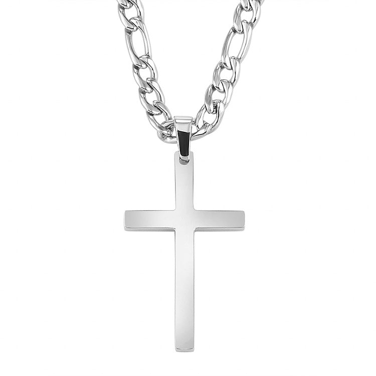 Figaro Chain with Cross Pendant view 4