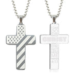 Flag Pattern Cross Pendant Necklace view 14