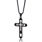 Hollow Double Cross Pendant Necklace view 3