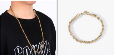Rope Chain Bracelet in Stainless Steel