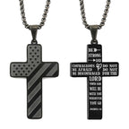 Flag Pattern Cross Pendant Necklace view 12