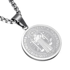 Saint Benedict Medallion Box Chain Necklace