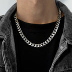 Bold Cuban Link Chain in Titanium Steel view 2