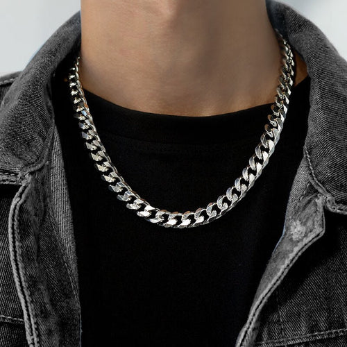 Bold Cuban Link Chain in Titanium Steel view 2