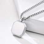 Square Pendant Box Chain Necklace view 2