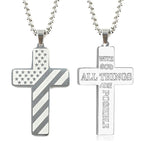 Flag Pattern Cross Pendant Necklace view 24