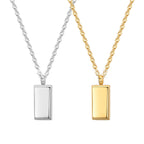 Rectangular Bar Pendant Necklace view 3
