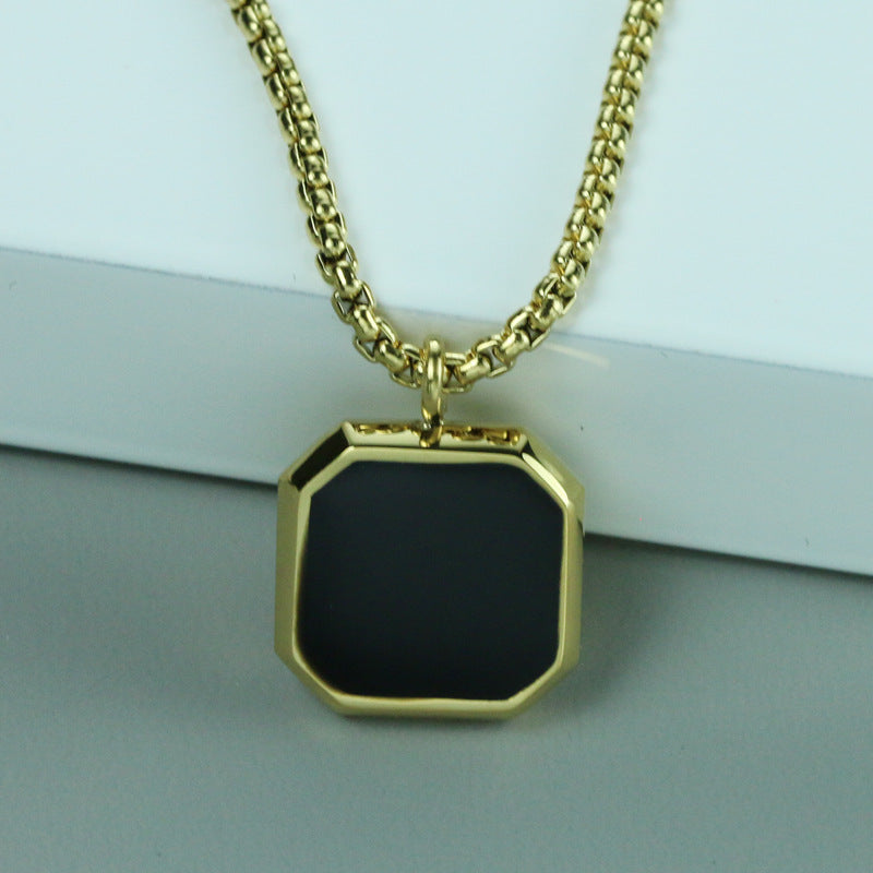 Square Pendant Box Chain Necklace