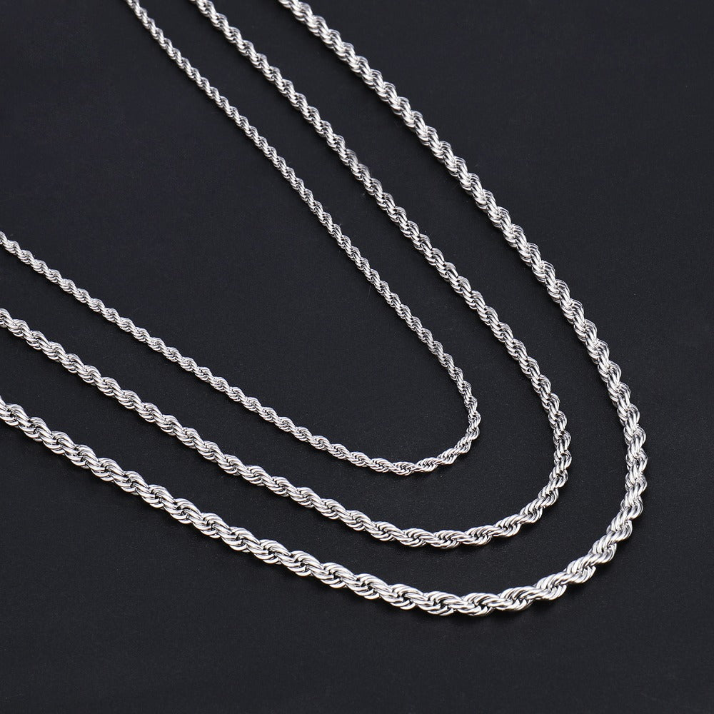 Rope Chain Necklace in Stainless Steel