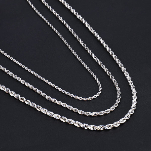 Rope Chain Necklace in Stainless Steel view 2