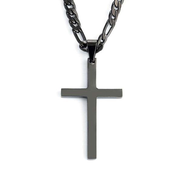 Figaro Chain with Cross Pendant view 2