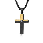 Two-Tone Inlaid Cross Pendant Necklace view 9