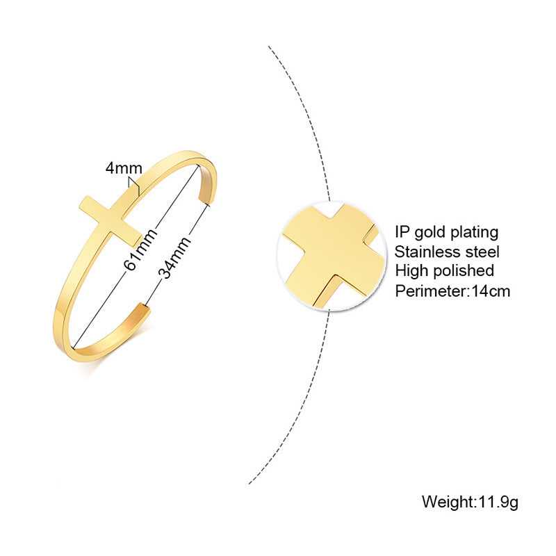 Cross Motif Cuff Bracelet view 3