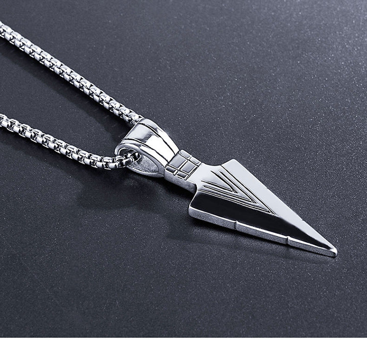 Arrowhead Pendant Wheat Chain Necklace view 3