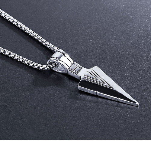 Arrowhead Pendant Wheat Chain Necklace view 3