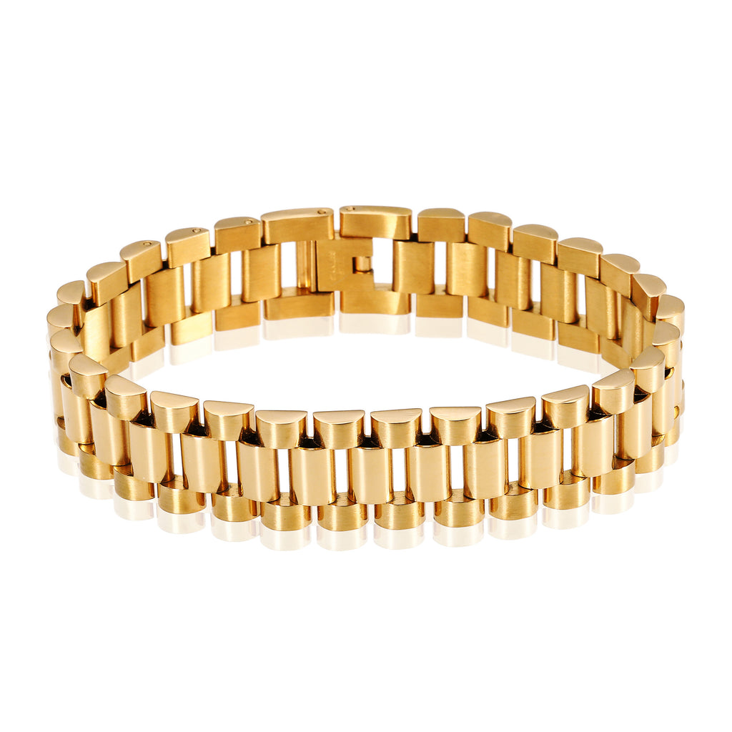 Geometric Link Bracelet in Titanium Steel view 4