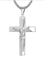 Crucifix Pendant Necklace in Titanium Steel view 2