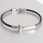 Cable Bracelet with Bar Detail view 2