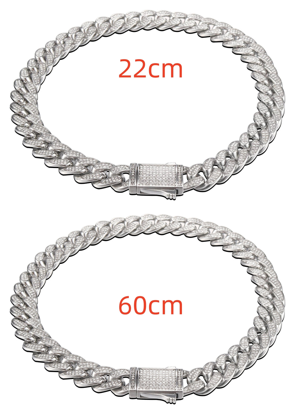 Cuban Link Chain with Pave Clasp view 17