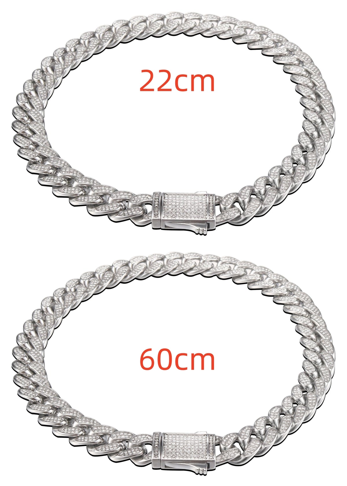 Cuban Link Chain with Pave Clasp view 17