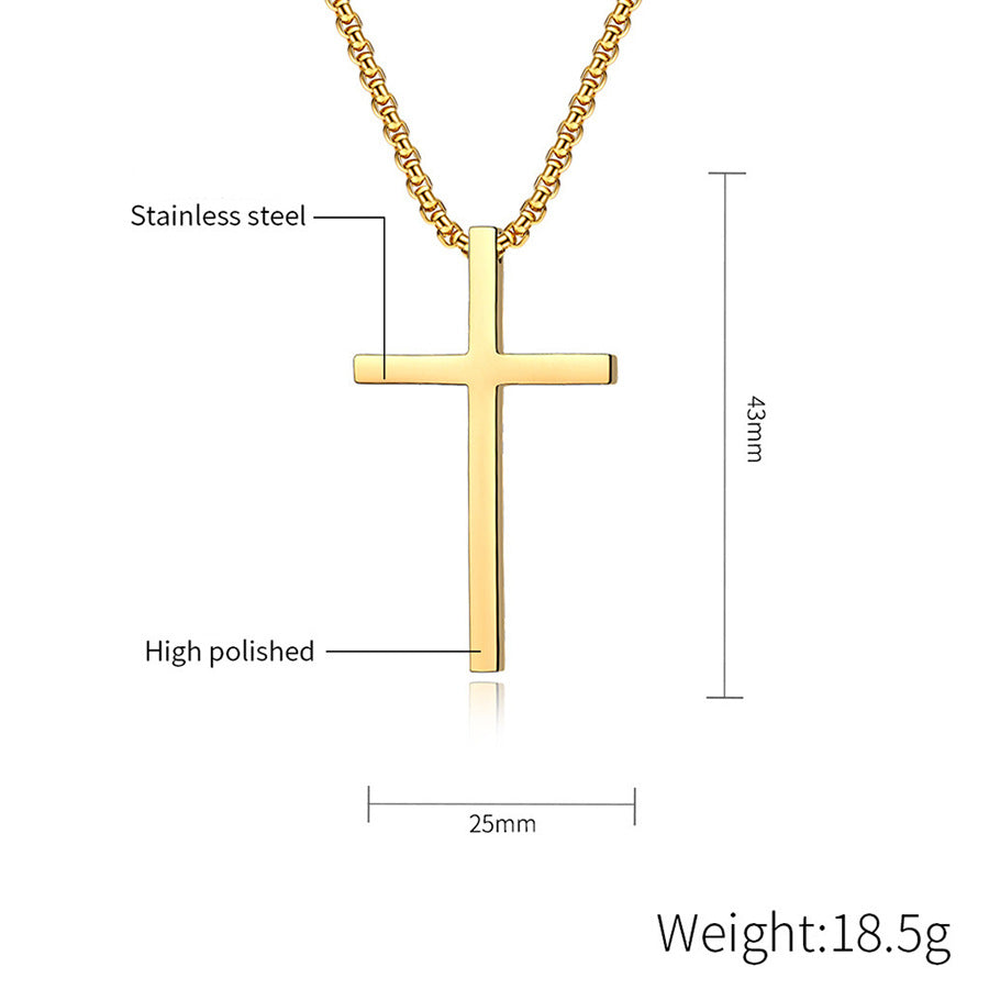 Minimalist Cross Pendant Necklace view 3