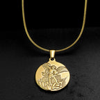 Archangel Medallion Snake Chain Necklace view 3