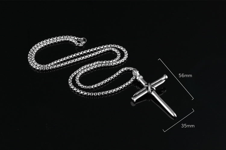 Nail Cross Pendant Necklace view 2