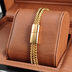Wheat Link Bracelet with Magnetic Clasp