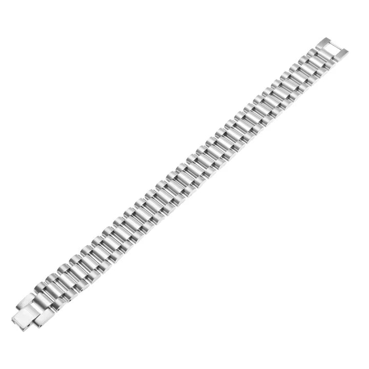 Geometric Link Bracelet in Titanium Steel view 7