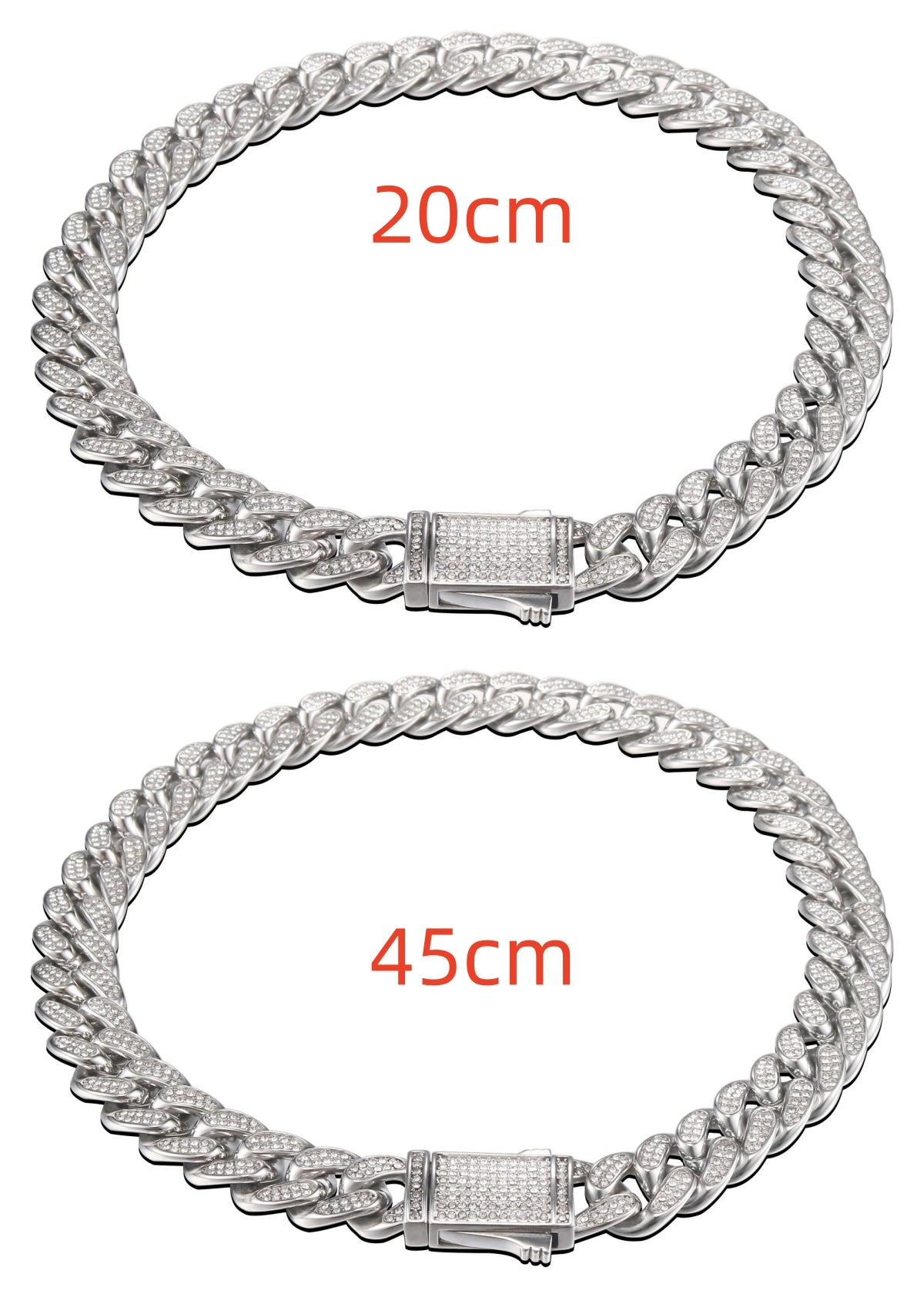 Cuban Link Chain with Pave Clasp view 25