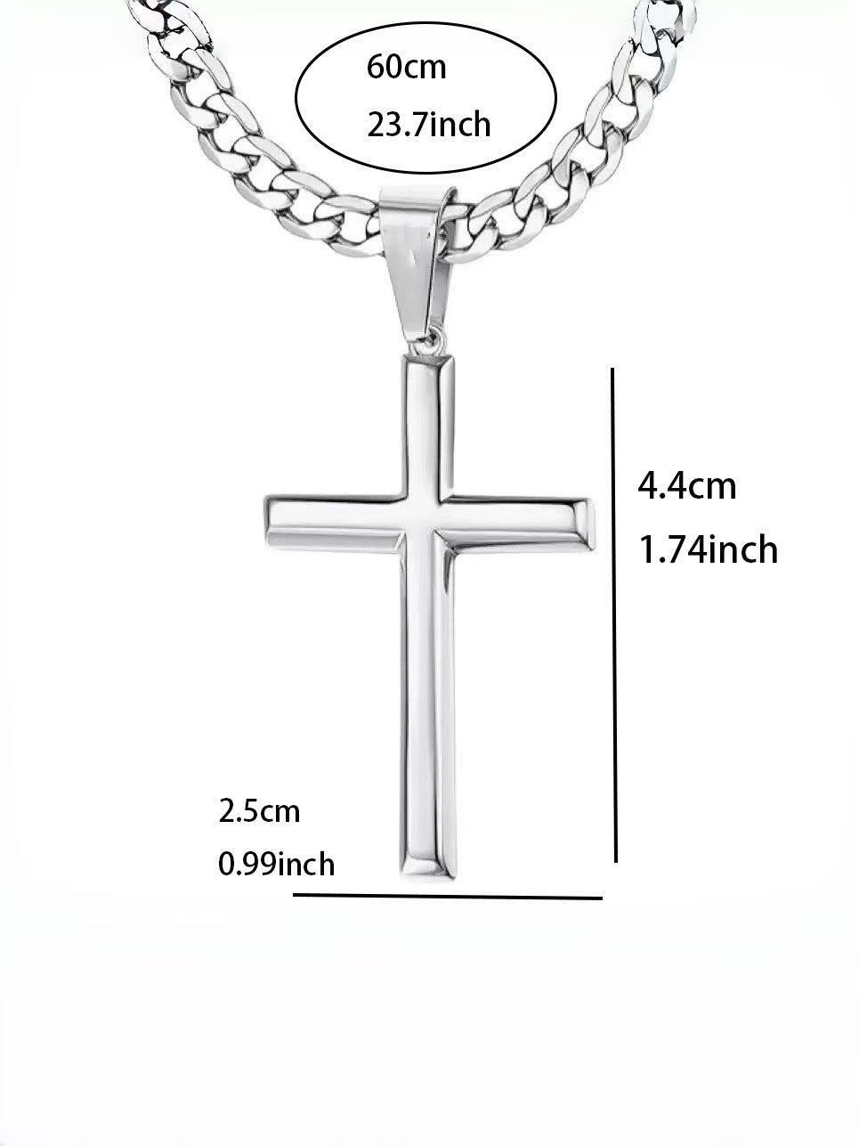 Slim Cross Pendant Necklace view 3