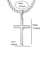 Slim Cross Pendant Necklace view 3