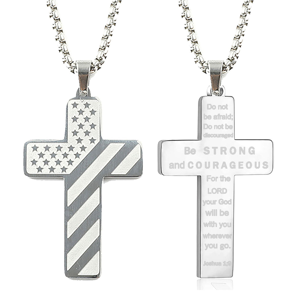 Flag Pattern Cross Pendant Necklace view 21