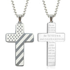 Flag Pattern Cross Pendant Necklace view 21