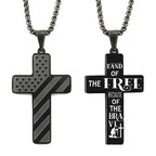 Flag Pattern Cross Pendant Necklace view 16