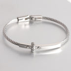 Cable Bracelet with Bar Detail view 4