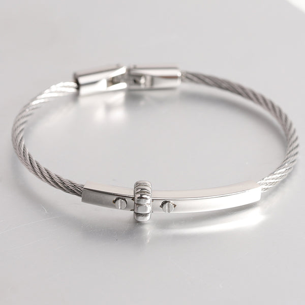 Cable Bracelet with Bar Detail view 4