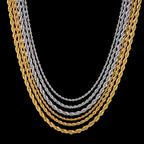Rope Chain Necklace in Stainless Steel view 4