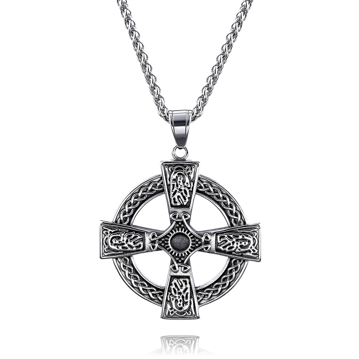 Celtic Knot Cross Pendant Necklace view 8