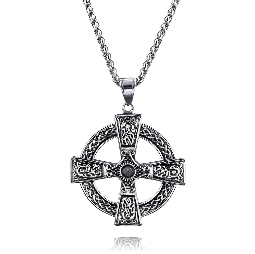 Celtic Knot Cross Pendant Necklace view 7