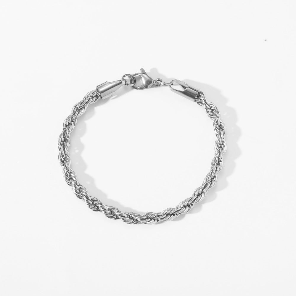 Rope Chain Bracelet in Stainless Steel view 4