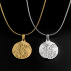 Archangel Medallion Snake Chain Necklace view 7