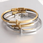Cable Bracelet with Bar Detail view 3