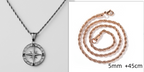 Compass Pendant Rope Chain Necklace view 5